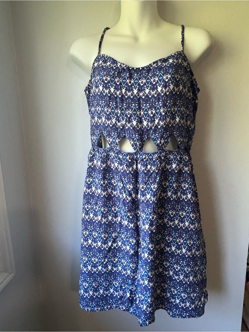 H&M Blue Printed Cutout Sundress